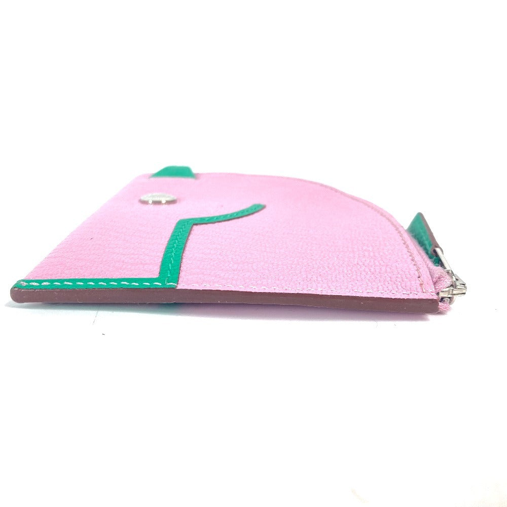 Hermes Coin Case Shave Pink Paddock Cheval Horse Women