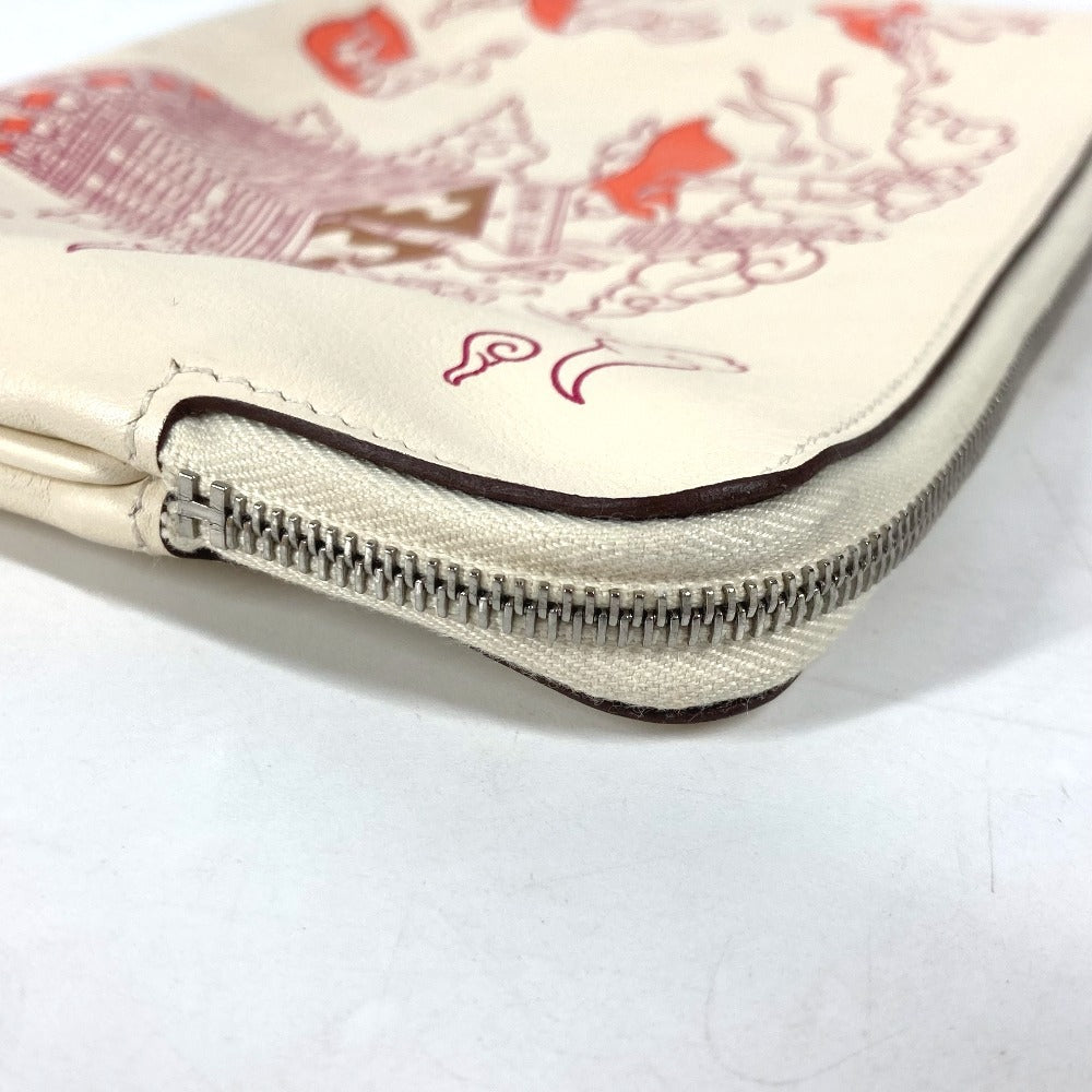 Hermes Pouch Leather Ivorytype Carre Pocket Long