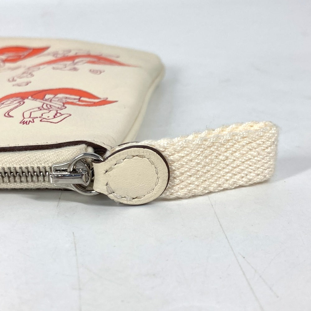 Hermes Pouch Leather Ivorytype Carre Pocket Long