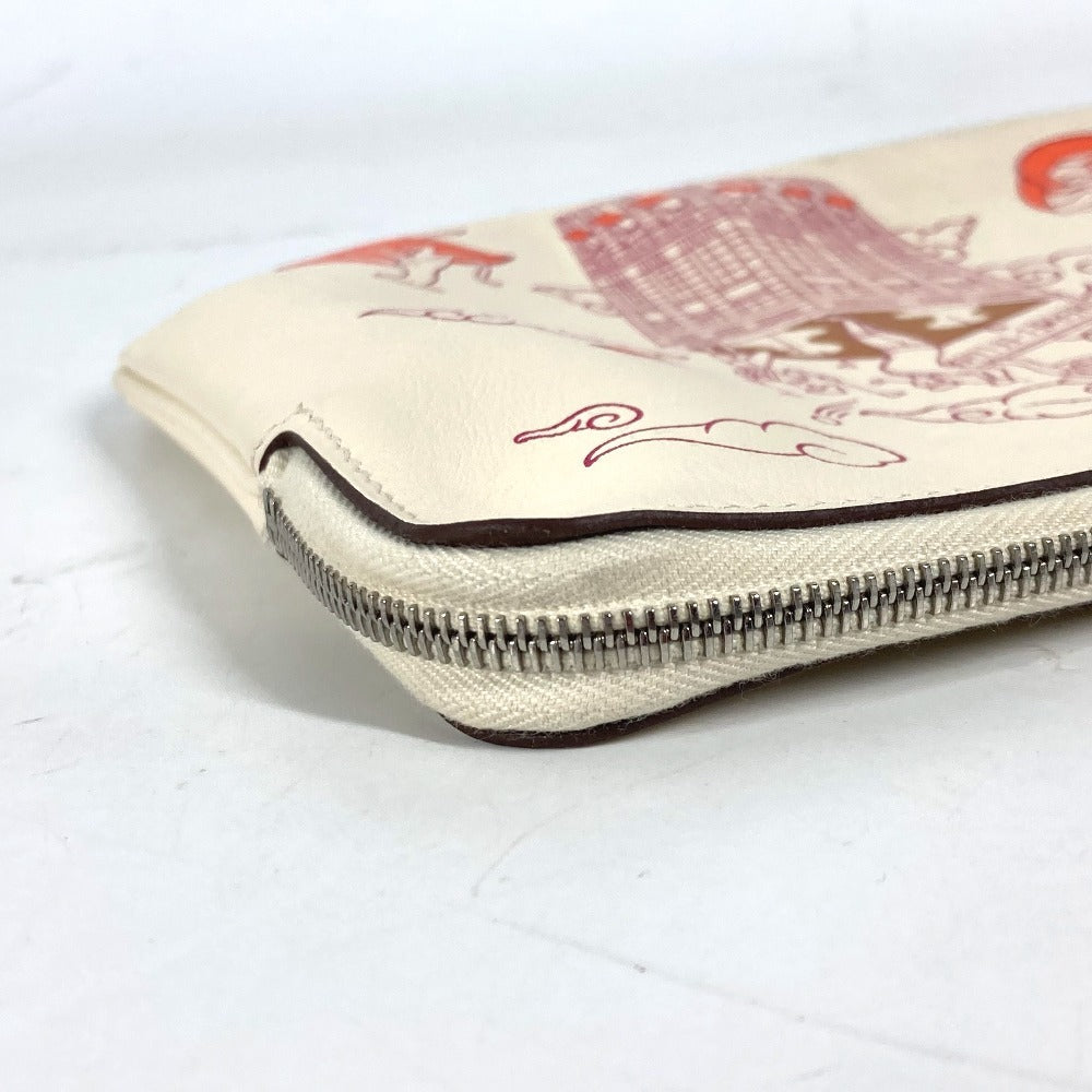 Hermes Pouch Leather Ivorytype Carre Pocket Long