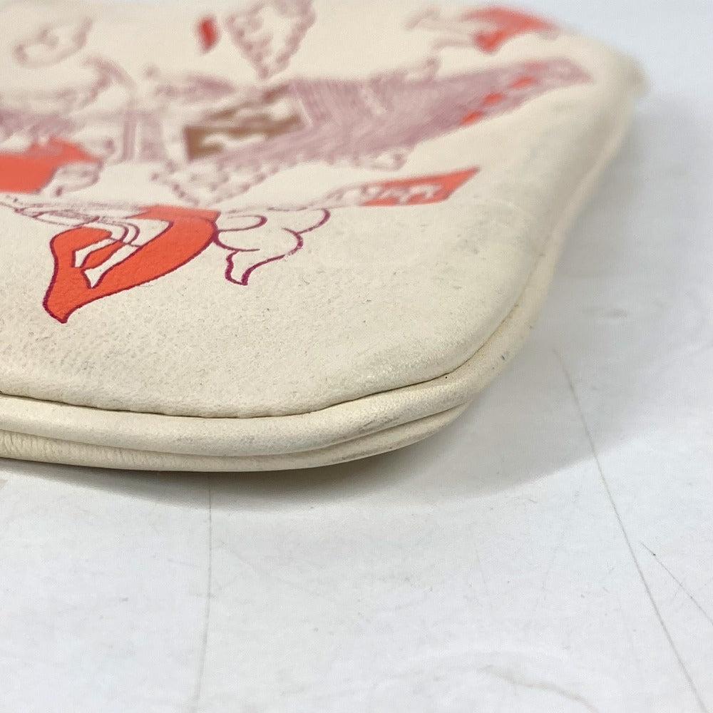 Hermes Pouch Leather Ivorytype Carre Pocket Long