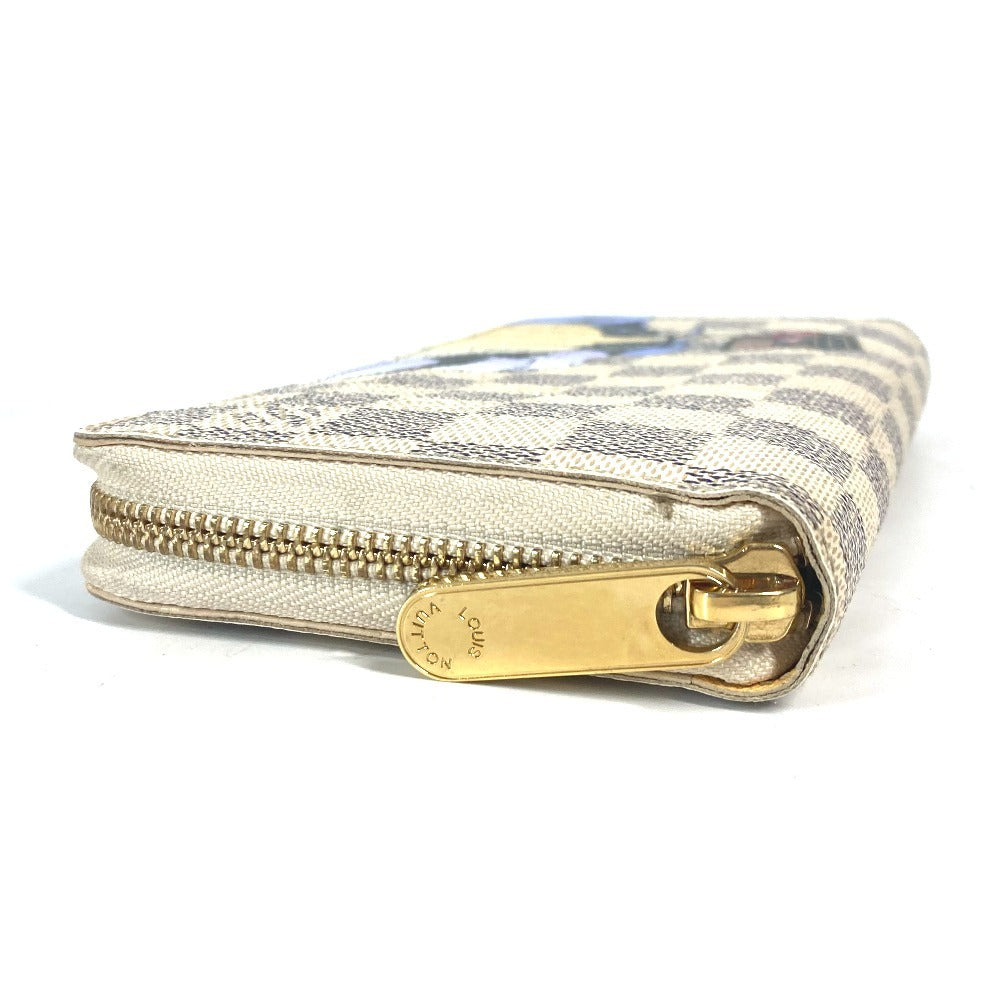 Louis Vuitton Long Wallet Purse N63006 Damier Azur Canvas White Damier Azur Balloon Motif Women