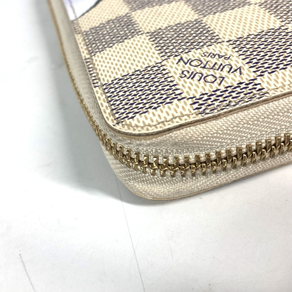 Louis Vuitton Long Wallet Purse N63006 Damier Azur Canvas White Damier Azur Balloon Motif Women