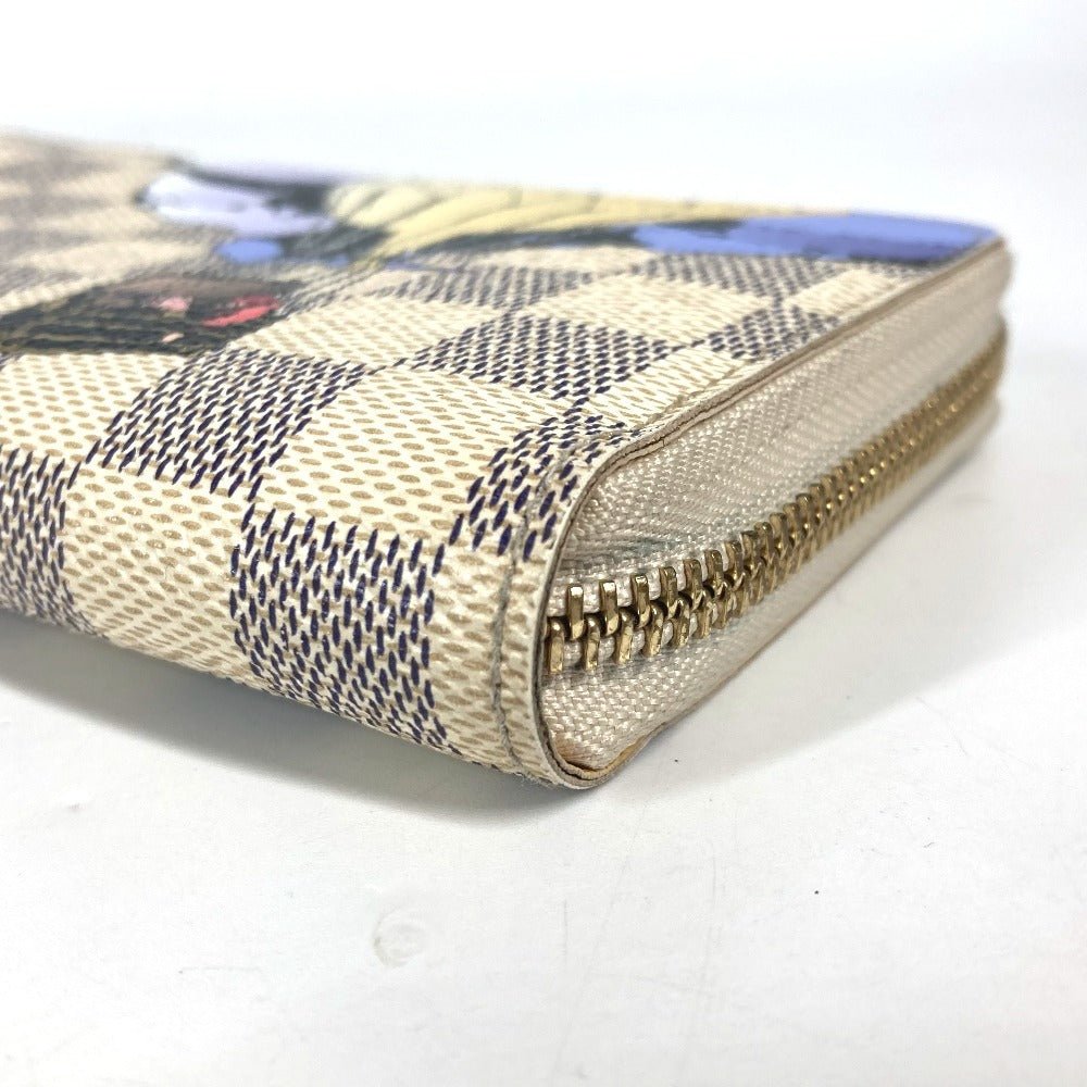 Louis Vuitton Long Wallet Purse N63006 Damier Azur Canvas White Damier Azur Balloon Motif Women