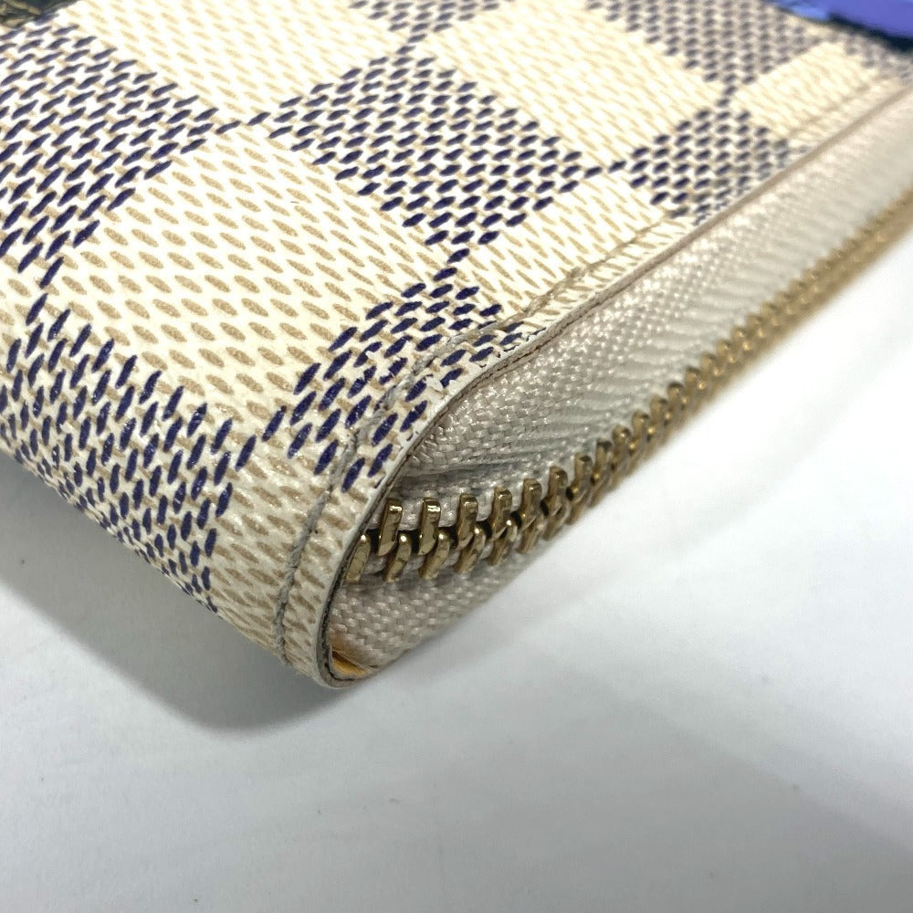 Louis Vuitton Long Wallet Purse N63006 Damier Azur Canvas White Damier Azur Balloon Motif Women