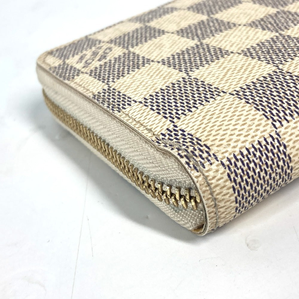 Louis Vuitton Long Wallet Purse N63006 Damier Azur Canvas White Damier Azur Balloon Motif Women