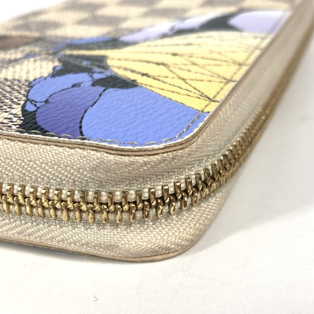 Louis Vuitton Long Wallet Purse N63006 Damier Azur Canvas White Damier Azur Balloon Motif Women