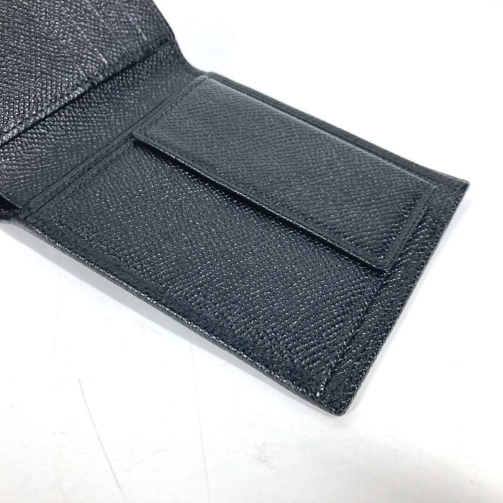 Bvlgari Folded Wallet Leather Black Logo Unisex(Unisex)