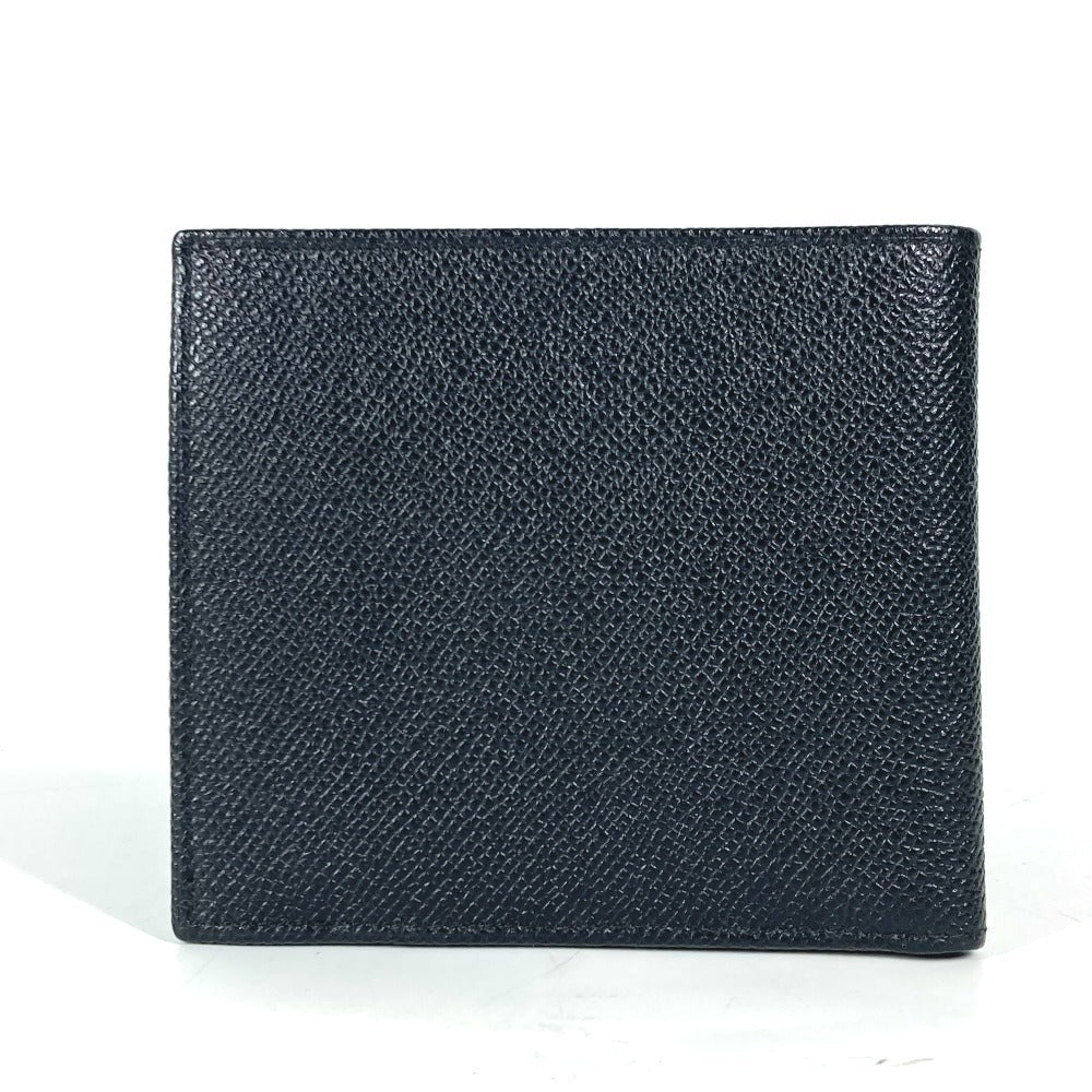 Bvlgari Folded Wallet Leather Black Logo Unisex(Unisex)