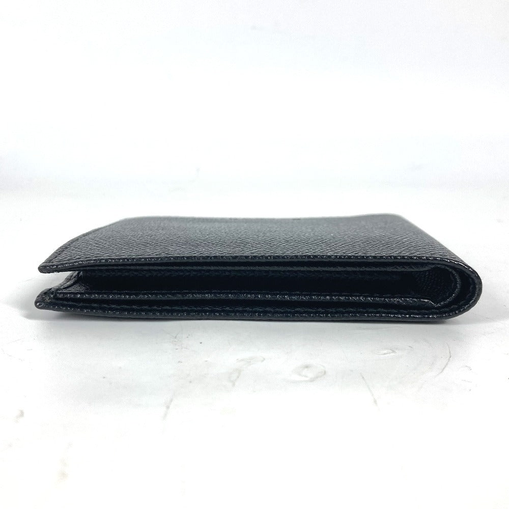 Bvlgari Folded Wallet Leather Black Logo Unisex(Unisex)