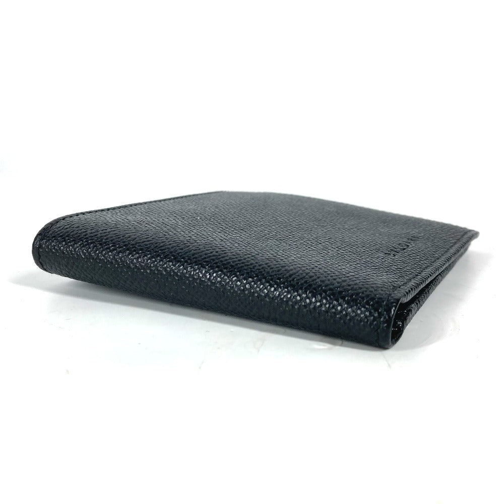 Bvlgari Folded Wallet Leather Black Logo Unisex(Unisex)