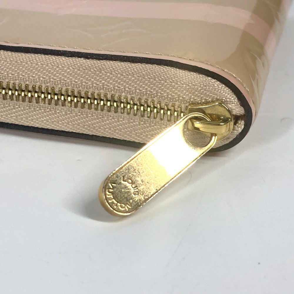 Louis Vuitton Coin Case M58066 Monogram Vernis Beige Monogram Vernis Rayure Zip Around Purse Women