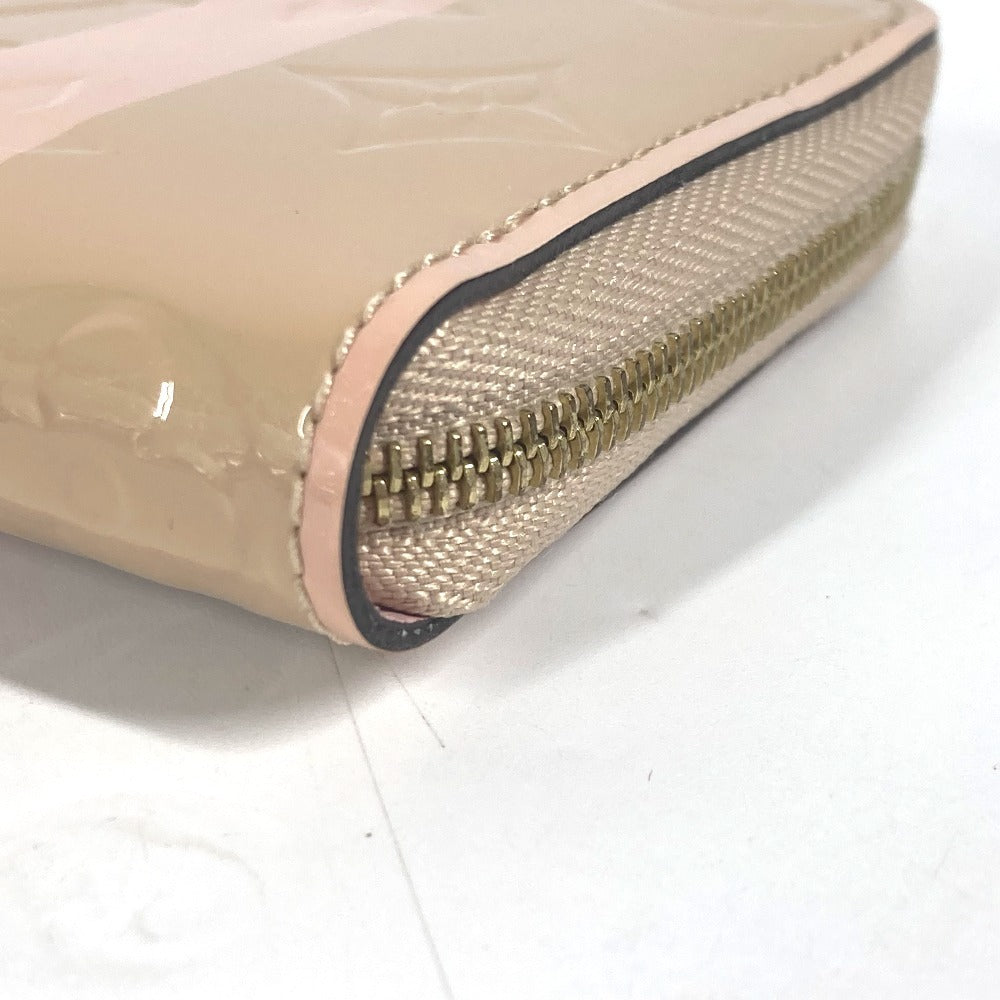 Louis Vuitton Coin Case M58066 Monogram Vernis Beige Monogram Vernis Rayure Zip Around Purse Women