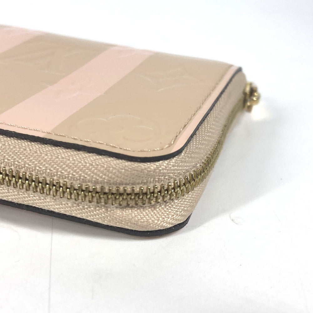 Louis Vuitton Coin Case M58066 Monogram Vernis Beige Monogram Vernis Rayure Zip Around Purse Women