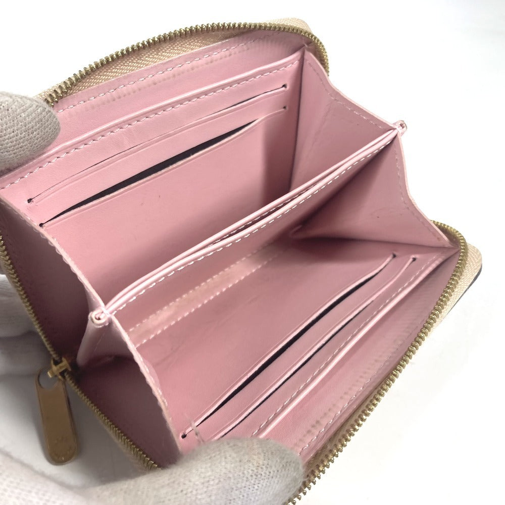 Louis Vuitton Coin Case M58066 Monogram Vernis Beige Monogram Vernis Rayure Zip Around Purse Women