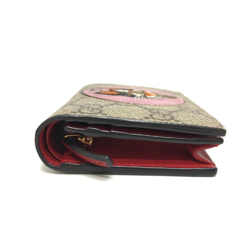 Gucci Folded Wallet 506277 Gg Supreme Canvas Beige Gg Supreme Bosco Women
