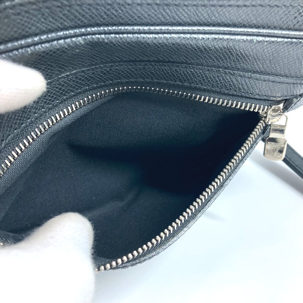 Louis Vuitton Business Bag M31142 Taiga Leather Black Taiga Pavel Mens