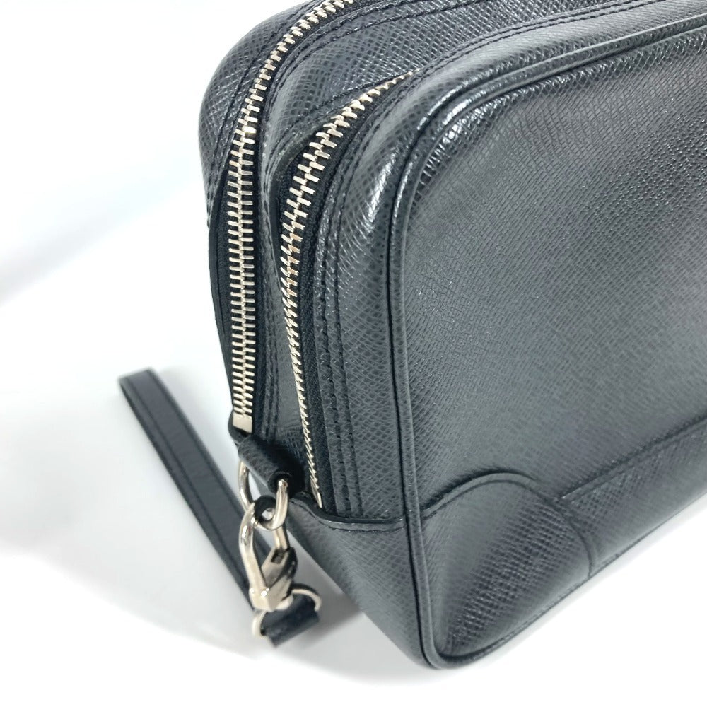 Louis Vuitton Business Bag M31142 Taiga Leather Black Taiga Pavel Mens
