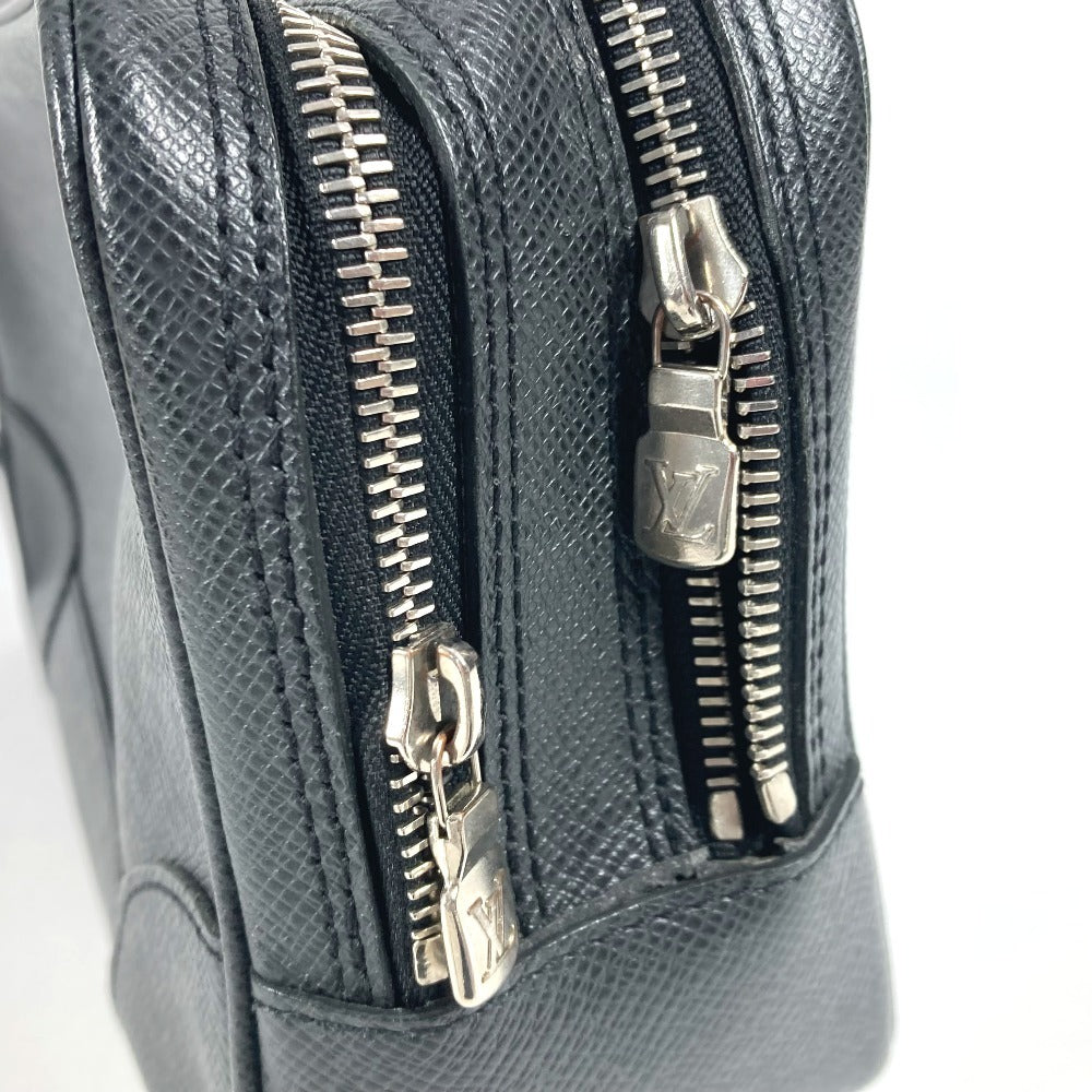 Louis Vuitton Business Bag M31142 Taiga Leather Black Taiga Pavel Mens
