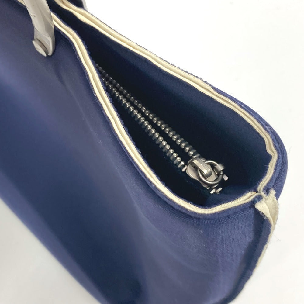 Chanel Handbag Polyamide Navy Metal Handle Women