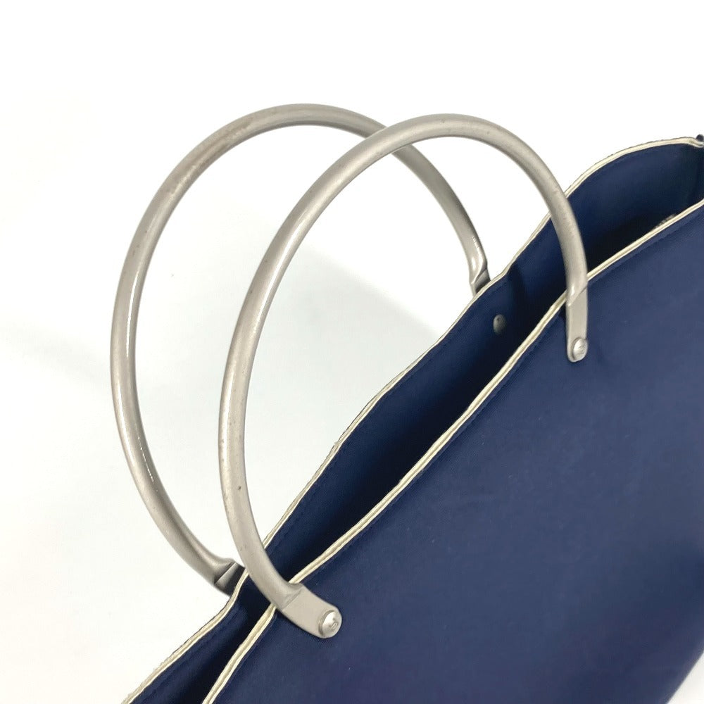 Chanel Handbag Polyamide Navy Metal Handle Women