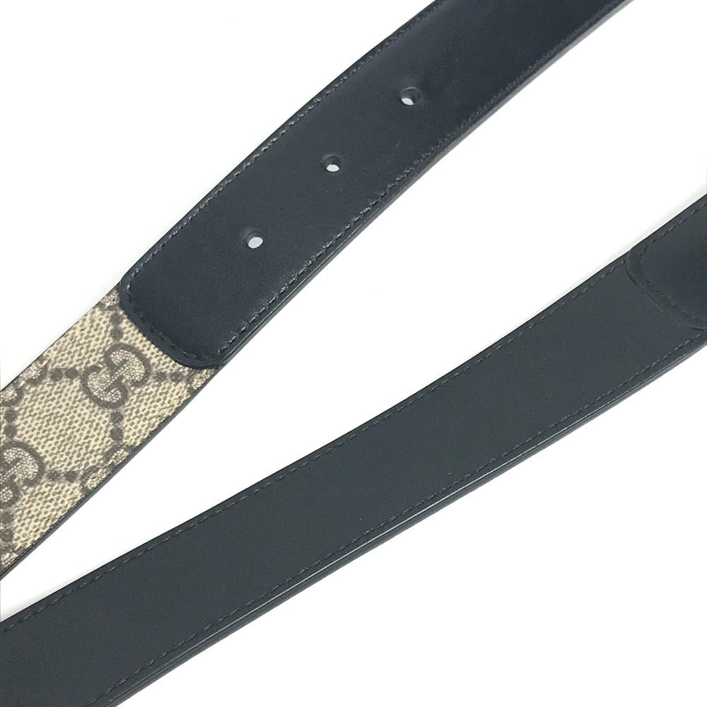 Gucci Belt 625839 Gg Supreme Canvas, Leather Beige Gg Supreme Double G Slim Belt Women 70