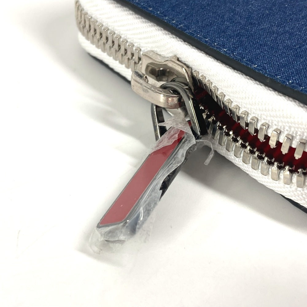 Christian Louboutin Long Wallet Purse 1235496 Denim Blue Long Wallet Cl Logo Unisex(Unisex)