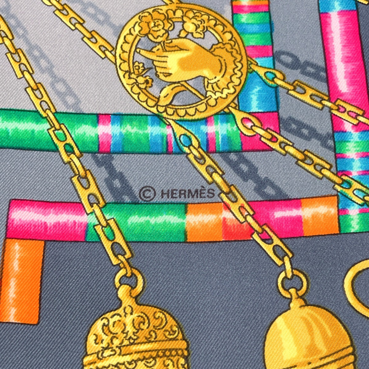 Hermes Scarf Silk, 100% Silk Navy Petite Main Seamstress Carre 90