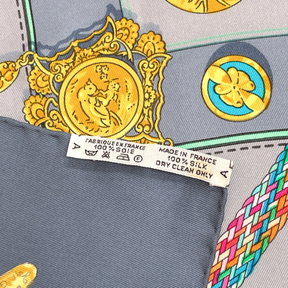 Hermes Scarf Silk, 100% Silk Navy Petite Main Seamstress Carre 90