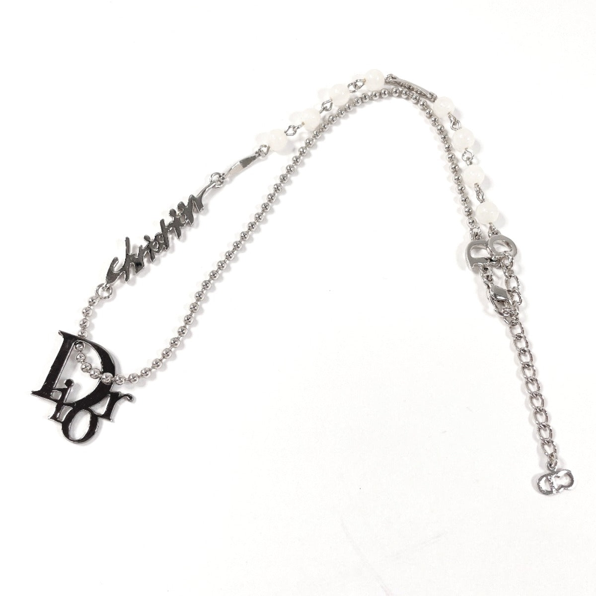 Christian Dior Necklace Metal Silver Logo