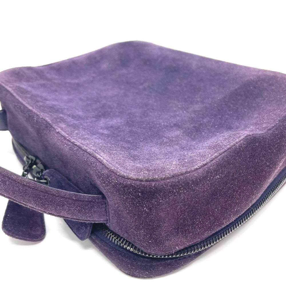 Chanel Handbag Suede Purple Cc Coco Mark Square Bag Women