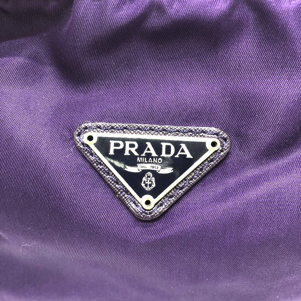 Prada Pouch Nylon Purple Triangle Logo Accessory Case Women