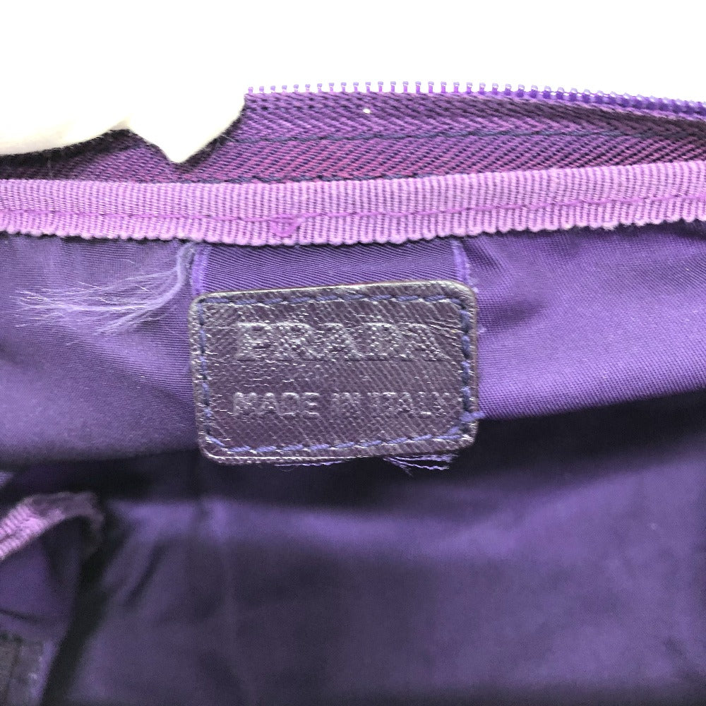 Prada Pouch Nylon Purple Triangle Logo Accessory Case Women