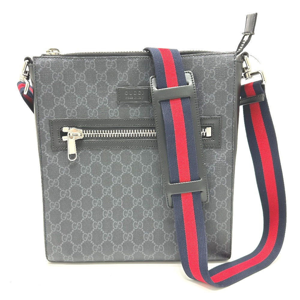 Gucci Shoulder Bag 474137 Gg Supreme Canvas Black Bag Gg Messenger Mens