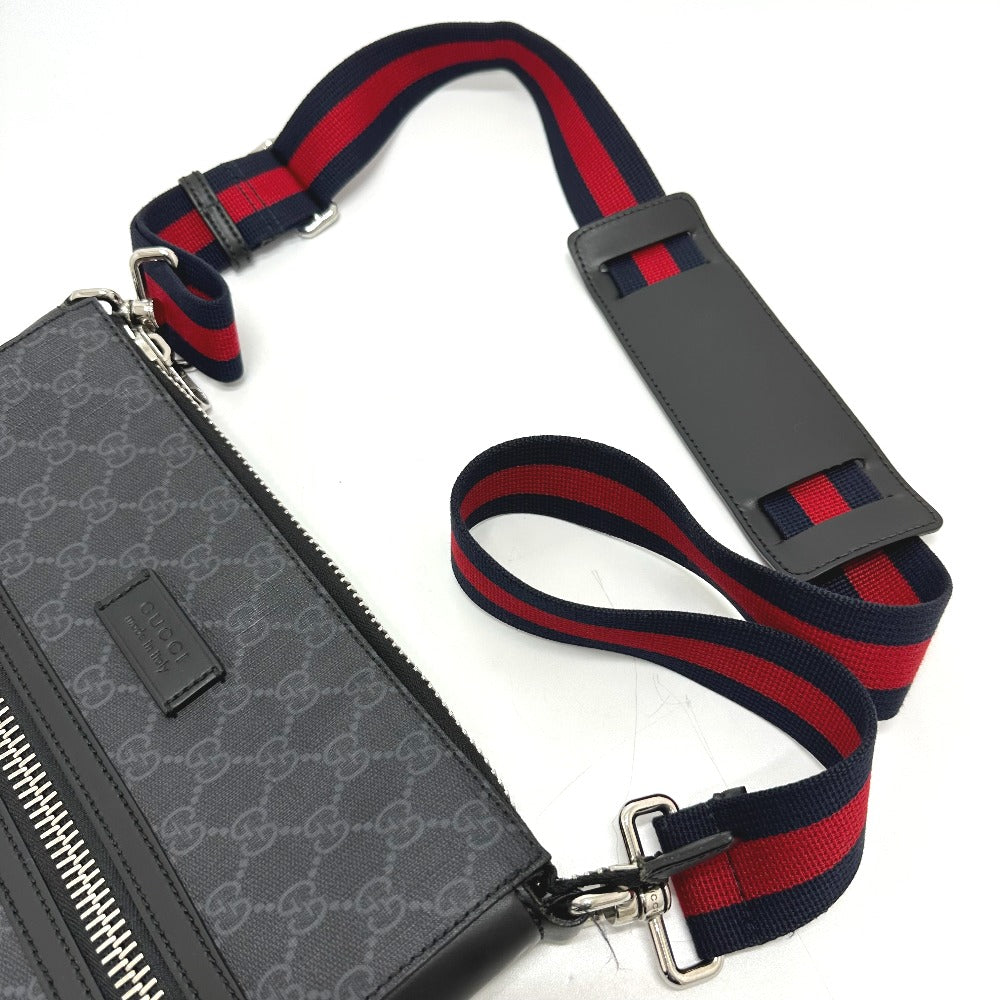 Gucci Shoulder Bag 474137 Gg Supreme Canvas Black Bag Gg Messenger Mens