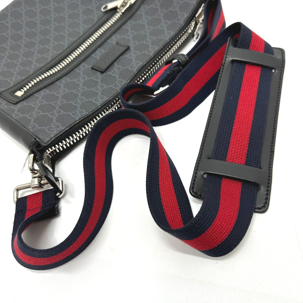 Gucci Shoulder Bag 474137 Gg Supreme Canvas Black Bag Gg Messenger Mens