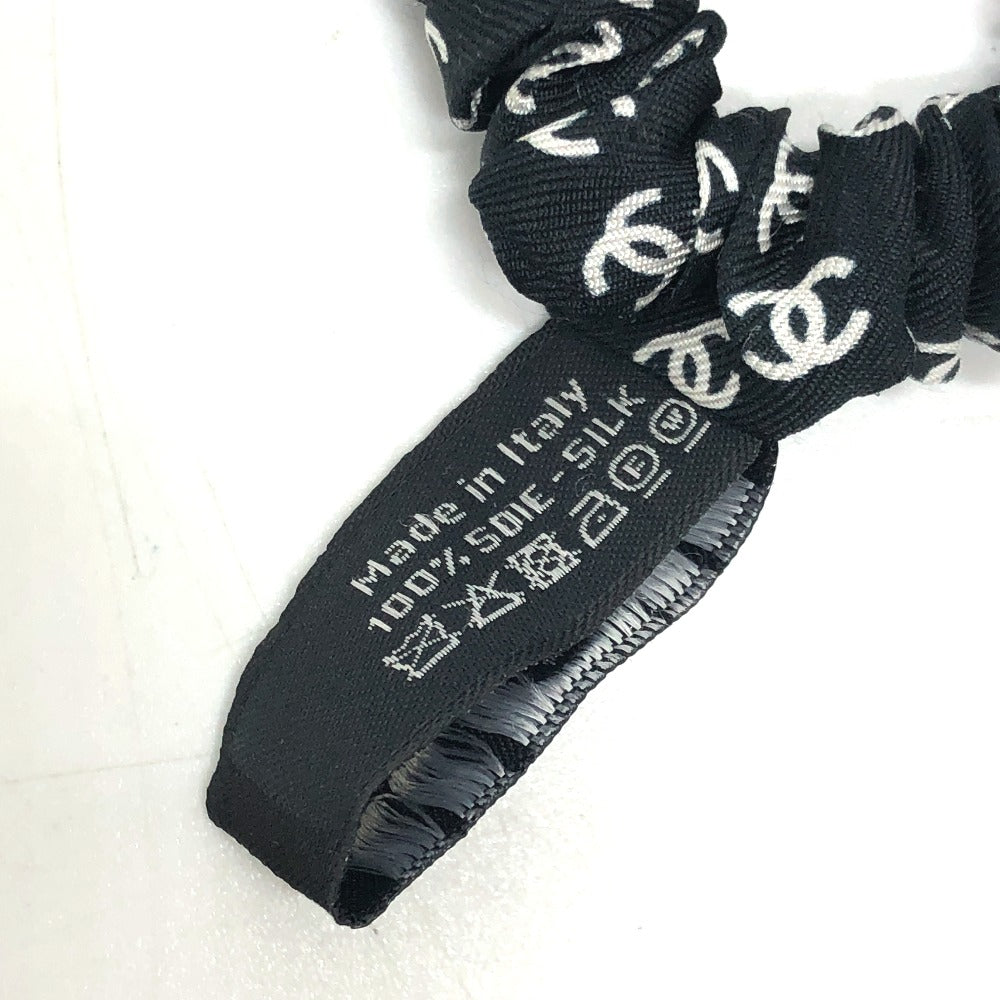 Chanel Hair Accessory Silk Black X White Ribbon Coco Mark Hair Accessory Women