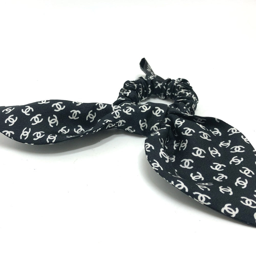 Chanel Hair Accessory Silk Black X White Ribbon Coco Mark Hair Accessory Women