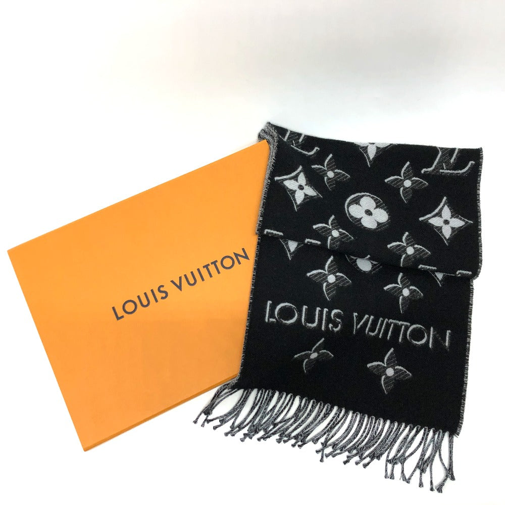 Louis Vuitton Scarf M78159 Wool, Silk Black Echarpe Lv Essential Shine Women