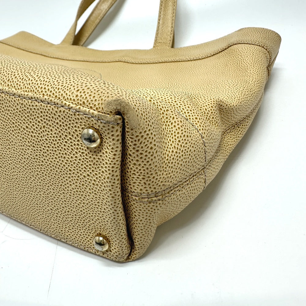 Chanel Tote Bag Caviar Skin Beige Coco Mark Cc Women