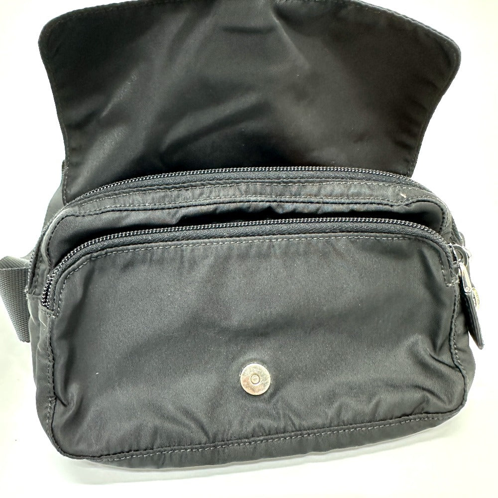 Prada Waist Bag Nylon / Leather Black Triangle Logo Sling Bag Mens