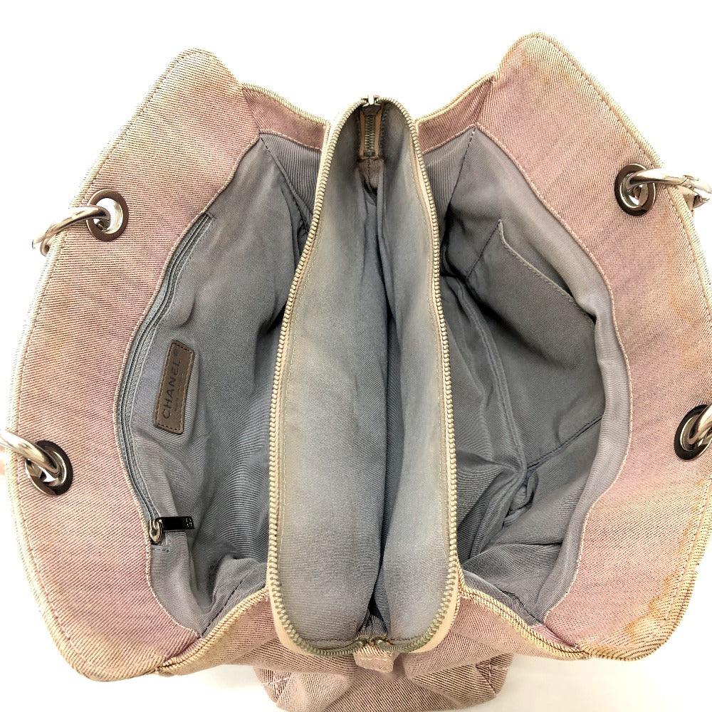 Chanel Tote Bag Cotton Canvas Pink Type Coco Mark Cc Matrasse Women
