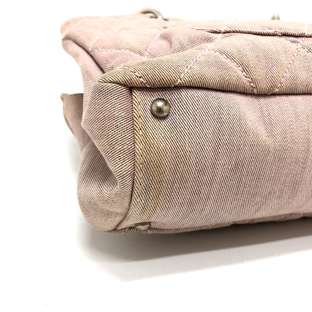 Chanel Tote Bag Cotton Canvas Pink Type Coco Mark Cc Matrasse Women