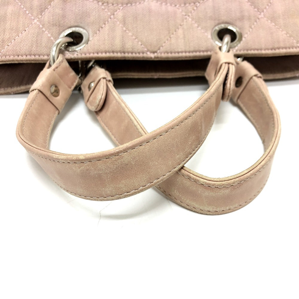 Chanel Tote Bag Cotton Canvas Pink Type Coco Mark Cc Matrasse Women