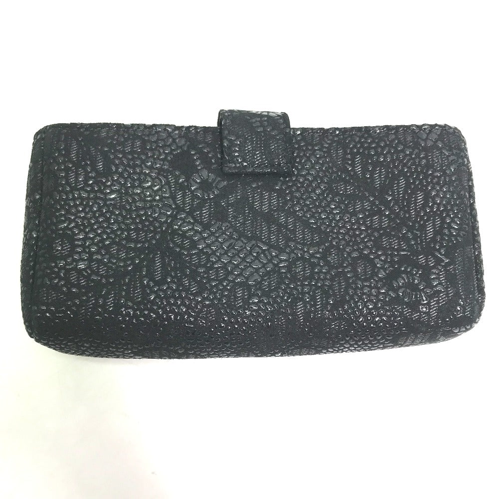 Chanel Pouch Leather Black Coco Mark Cc Women