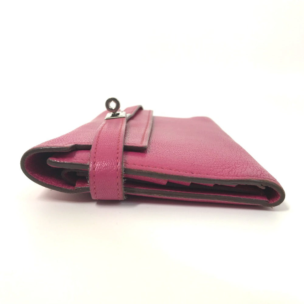 Hermes Long Wallet Purse Shave Pink Type Kelly Wallet Long Depliant Women
