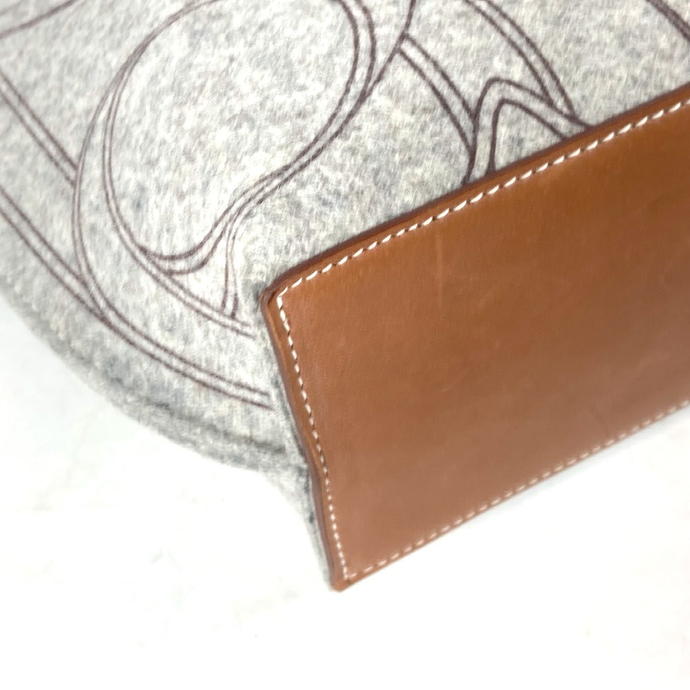 Hermes Tote Bag Felt, Leather Gray Shoulder Bag Shoulder Bag Karimi Gm