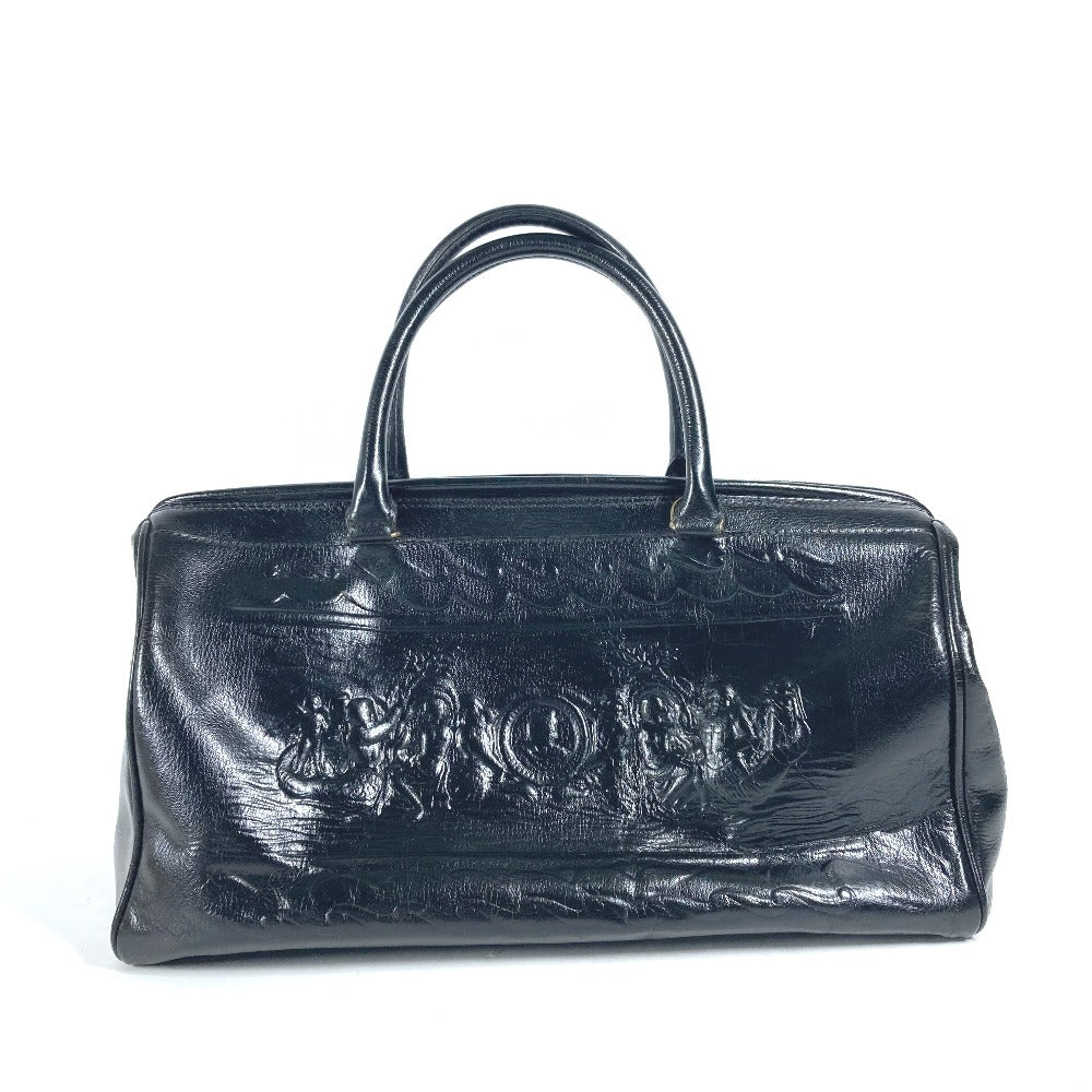 Fendi Handbag Leather Black Doctor Bag Logo Women