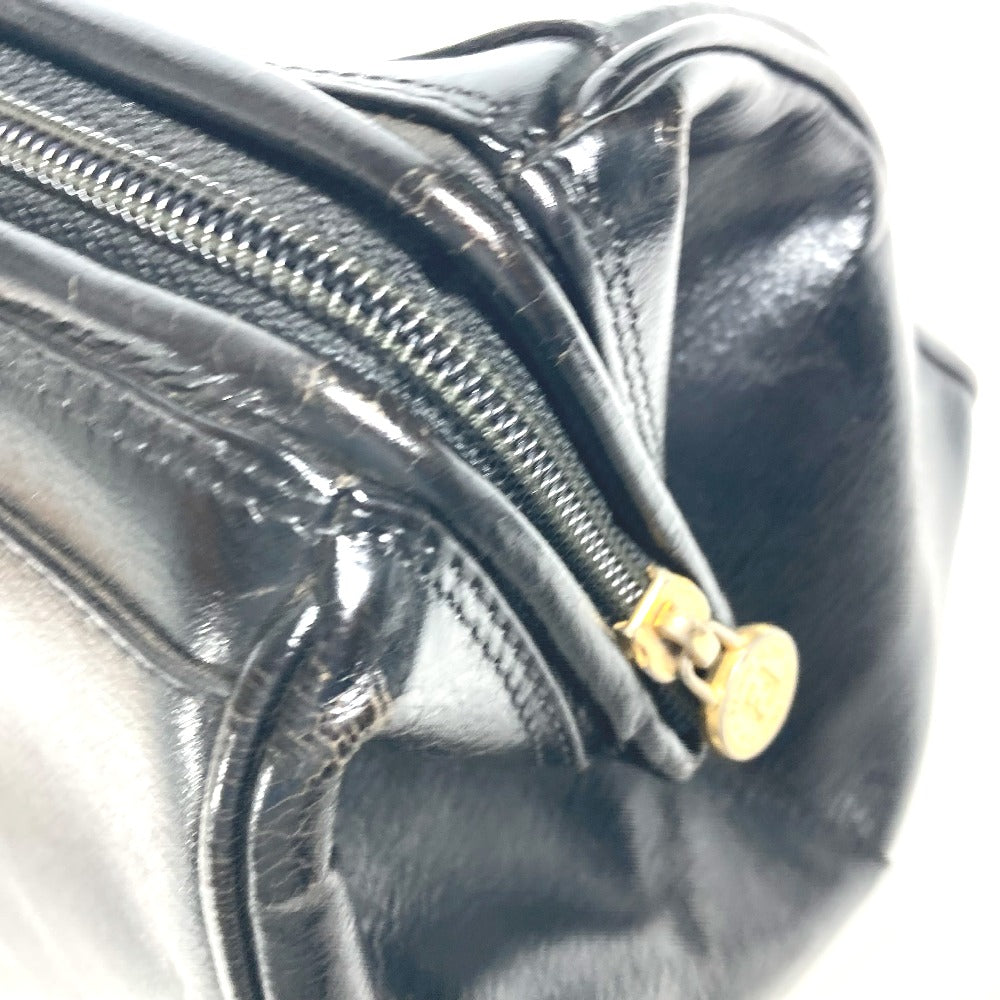 Fendi Handbag Leather Black Doctor Bag Logo Women