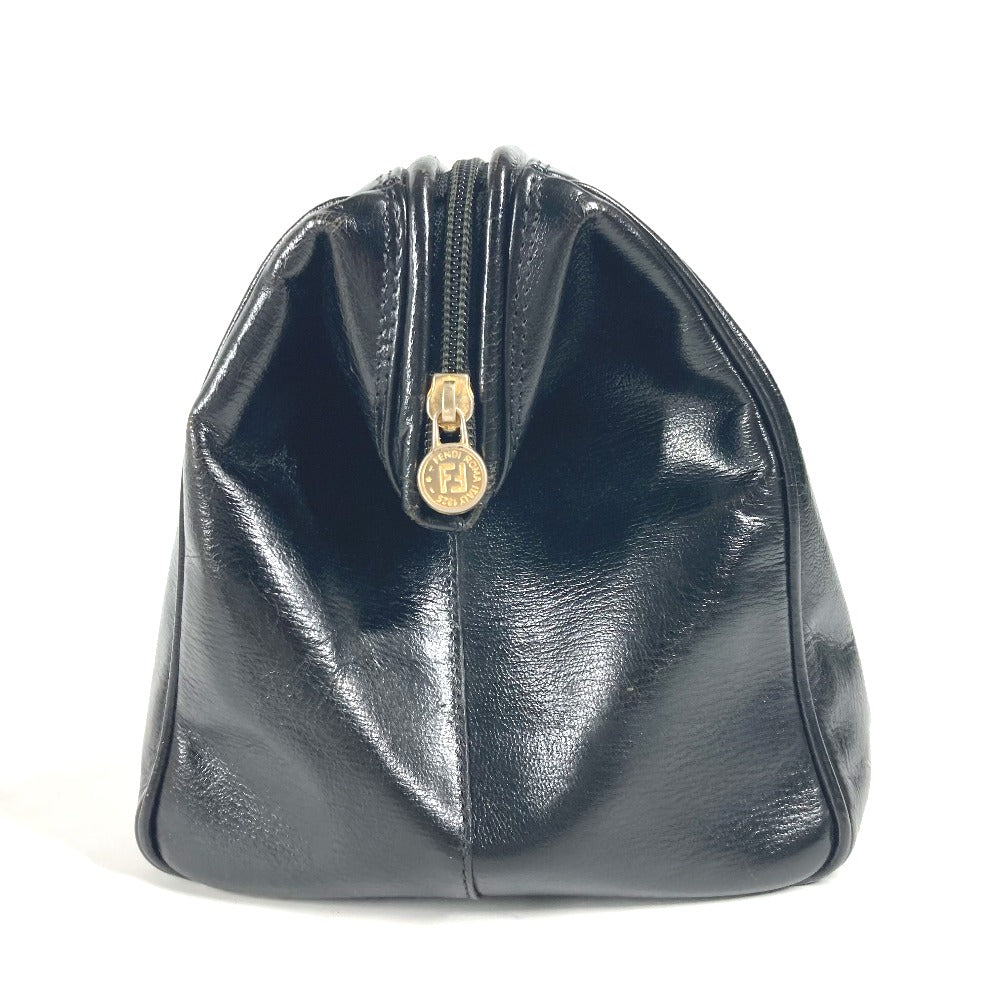 Fendi Handbag Leather Black Doctor Bag Logo Women